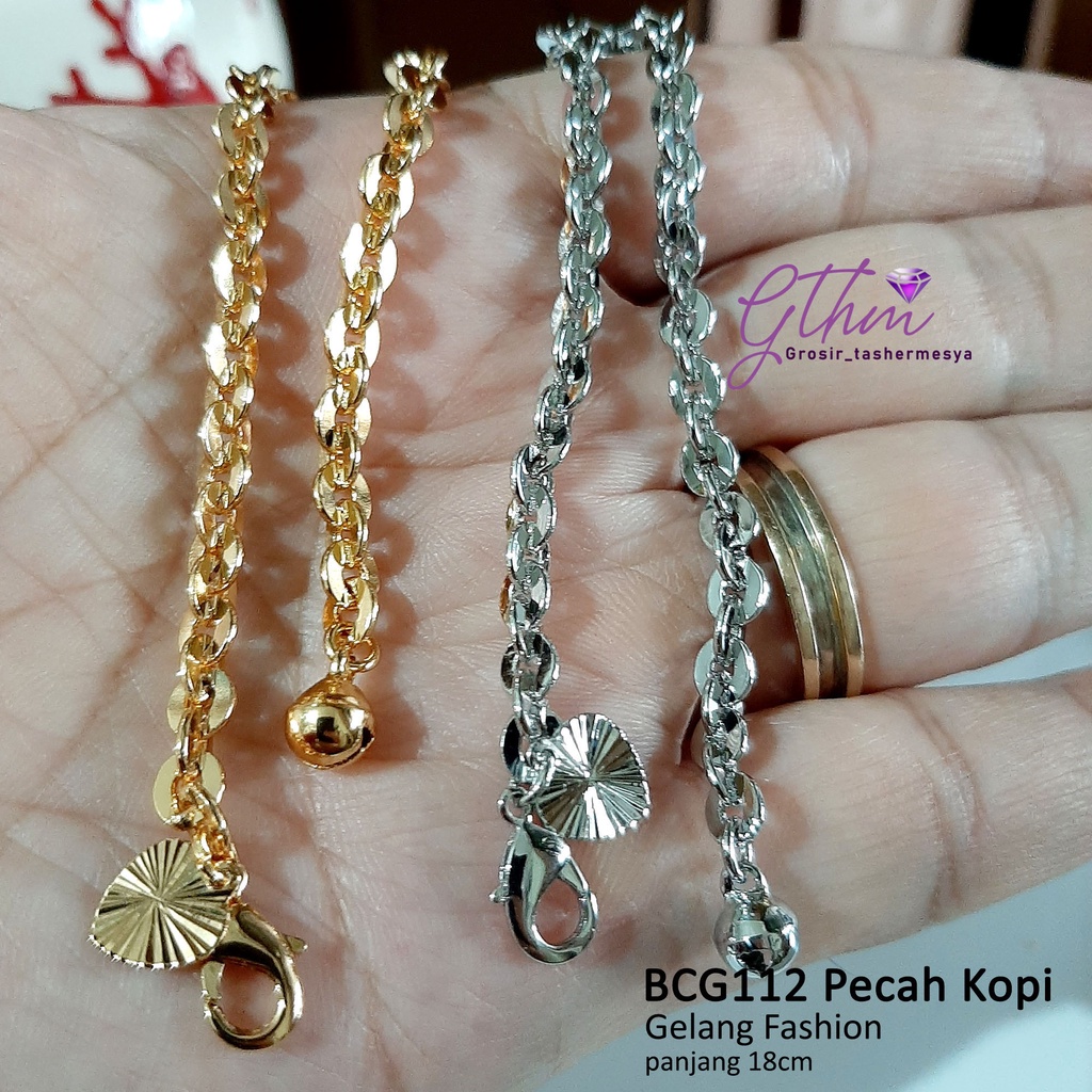 Gelang Tangan Pecah Kopi Gold Plated Jewelry Anti Karat Perhiasan Import Premium BCG112 GTHM