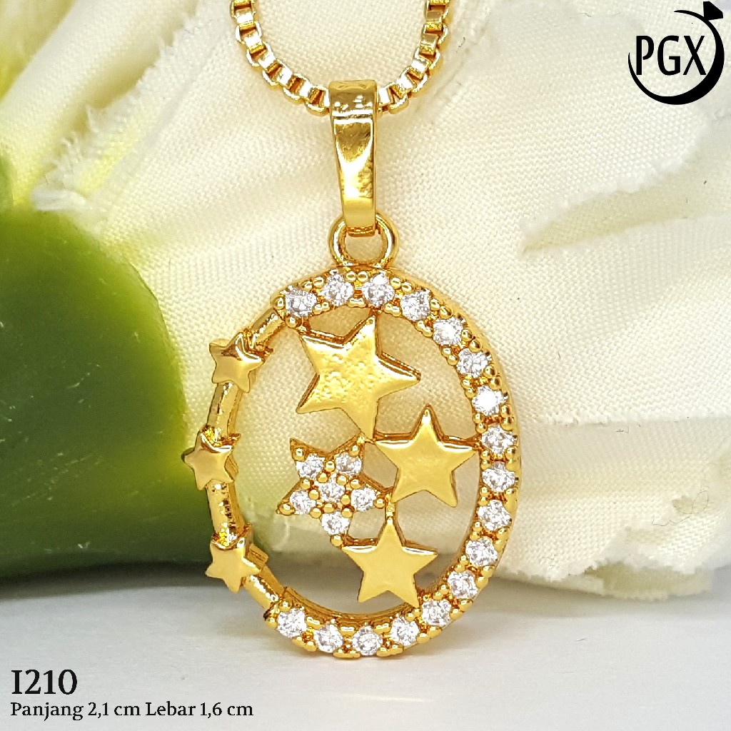 PGX Liontin Kalung Xuping Wanita Perhiasan Lapis Emas Aksesoris Fashion - I210