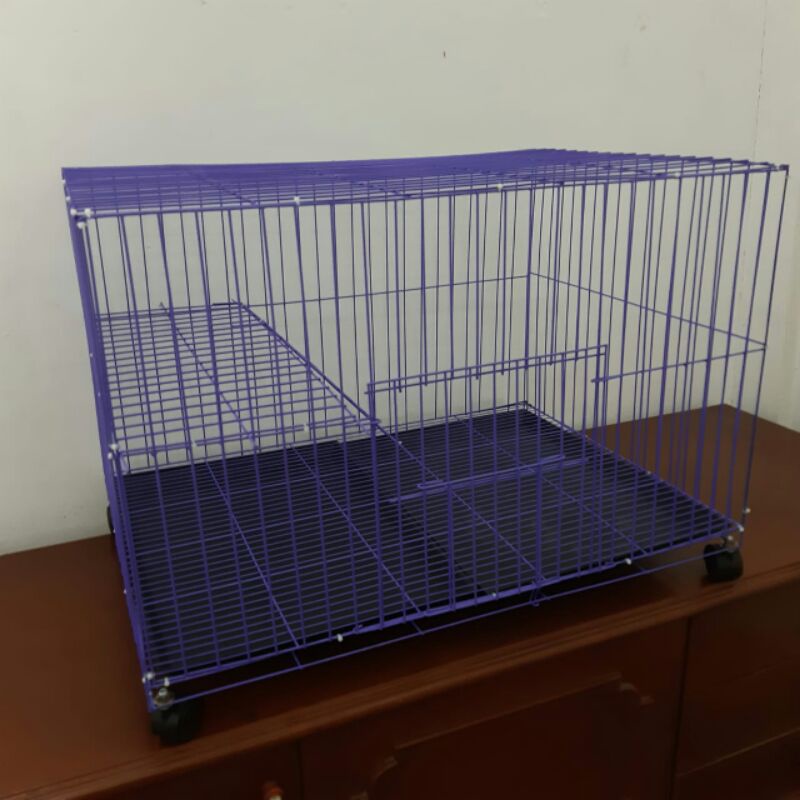 Kandang hewan kucing tingkat XL roda / Kandang kucing XL murah 80*60*60-2