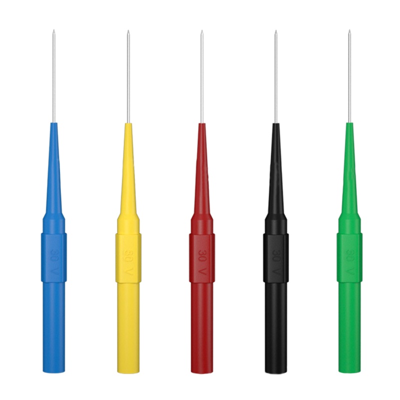 Btsg Upgraded Multimeter Test Probe Back Probes Insulation Piercing Dengan Soket 4mm Akupuntur Mobil- Tool Kit 10pcs