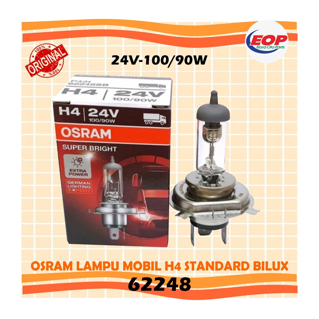 Osram Lampu Mobil H4 Standard Bilux 100/90 W 24Volt Original 62248