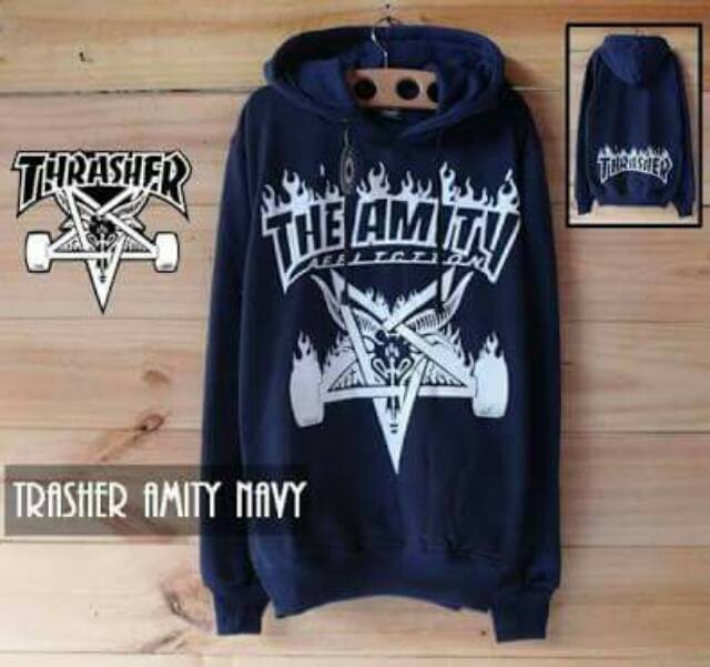 Sweater hoodie the amity ( hitam,navy)