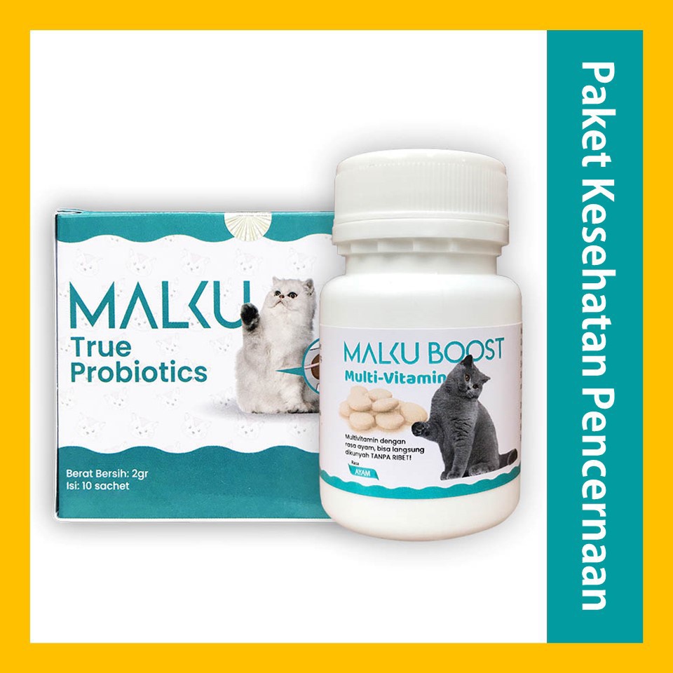 Paket MALKU Imunitas Tubuh &amp; Pencernaan Sensitif Kucing - MALKU Vitamin