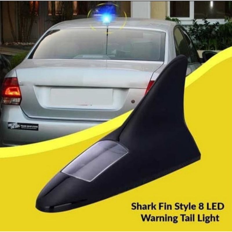 Sirip Hiu Tenaga Surya Antena Sirip Hiu Mobil LED Shark Fin Solar Aksesoris Eksterior Mobil Terlaris