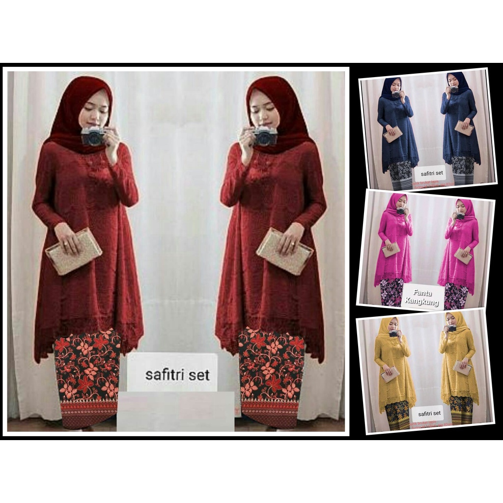 Setelan Kebaya Modern SAFITRI / Kebaya brukat Wisuda / Kebaya Pesta Kondangan Bridesmaid