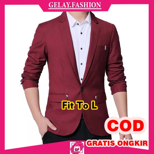jas pria pengantin [JAS BLAZER JASTIN SC] Jas Formal /jas pria formal premium Warna Marun Navy Hitam