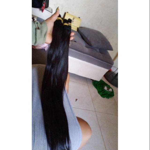 Hair extension 60cm 100 helai (rambut asli halus)