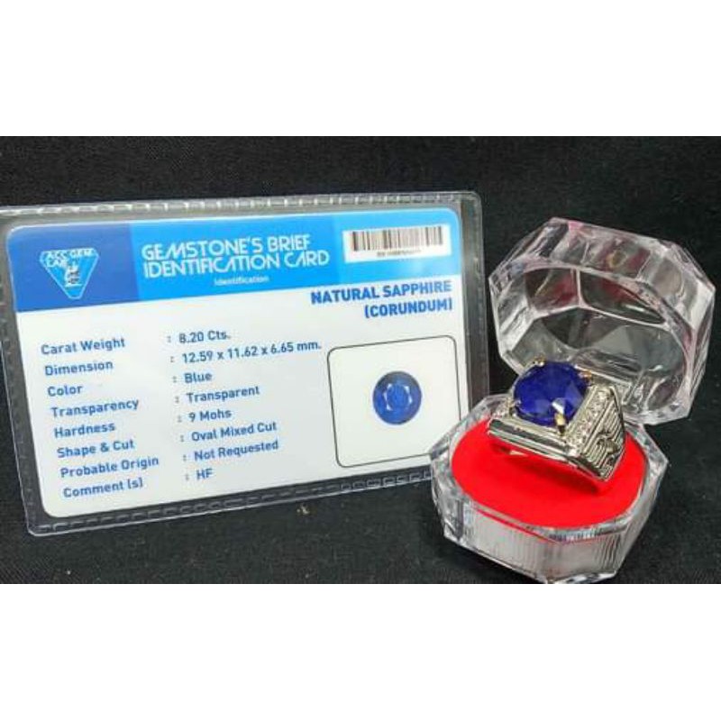 BATU BLUE SAPPHIRE CUTTING BERSERTIFIKAT MEMO ASLI NATURAL