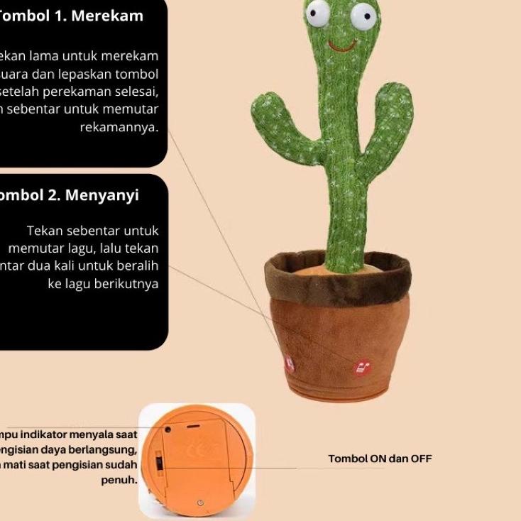 ✳ Kaktus Joget Kaktus Goyang Cactus Dancing Bisa Ngomong dan Rekam Bicara Dancing Cactus ✈