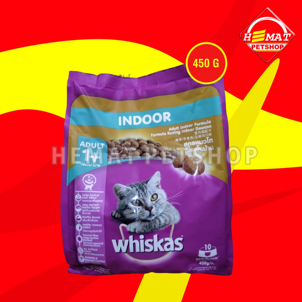 Whiskas Makanan Kucing Rumahan Indoor Adult Dewasa Dry Food 450 Gram