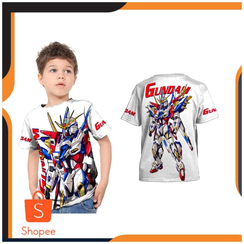 BEST SELLER - Kaos Baju Anak Fullprint Star Build Strike Cosmos Gundam - Art 01 Fullprint Custom