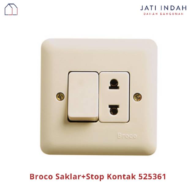 BROCO Saklar + Stop Kontak 525361 Original / Colokan Listrik Tanam