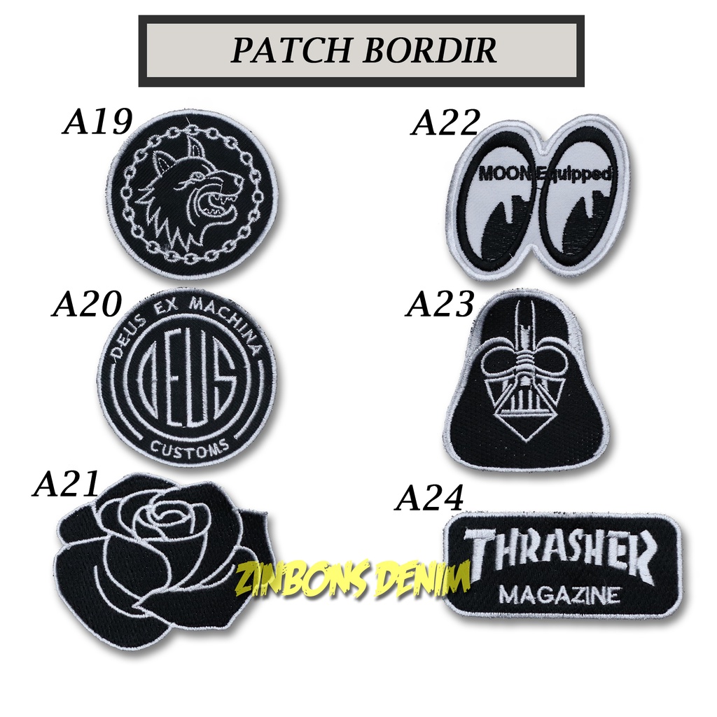 Emblem Bordir Jaket Band Punk Metal Brand Patch Bordir Kecil Murah