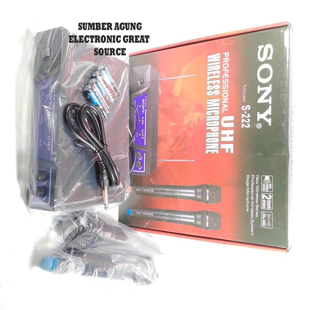 Sony Mic Wireless UHF Wireless Microphone S222 Stage Microphone Menyanyi Isi 2