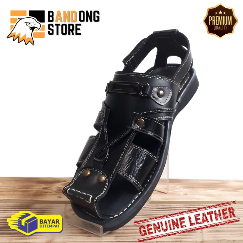 Sandal pria kasual kulit asli sepatu pria tali original kulit asli sepatu sandal gunung kulit asli