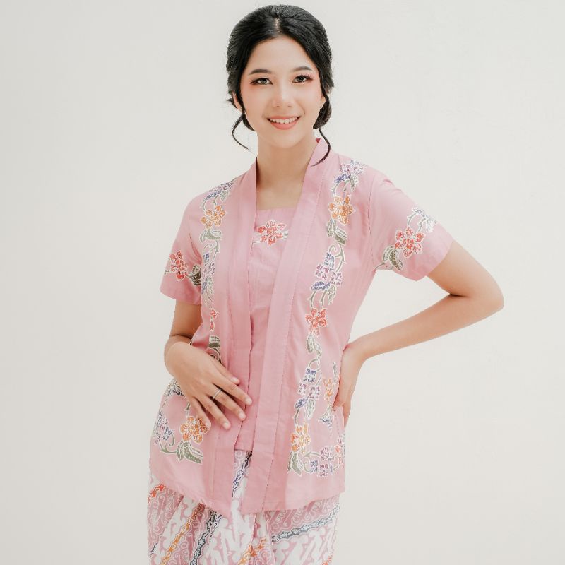 Kebaya Encim Batik - Dusty Pink Polos