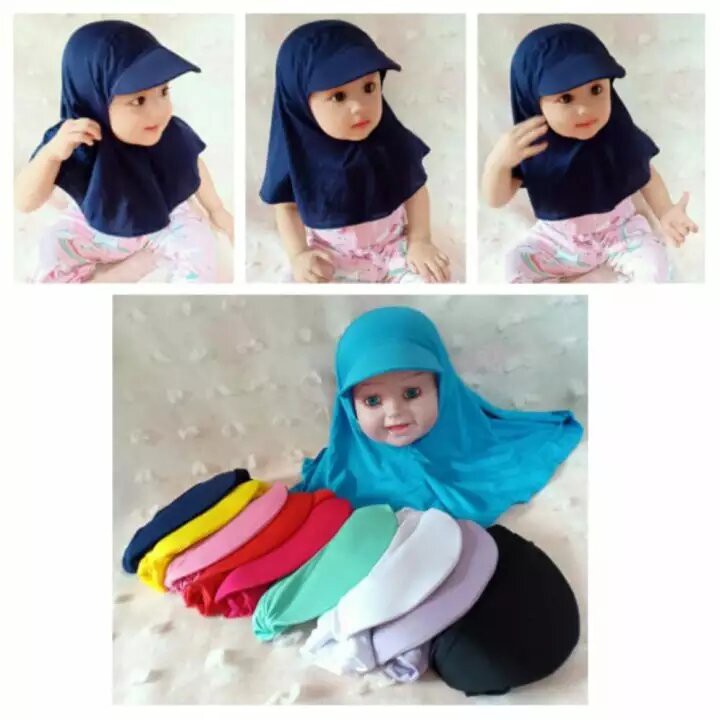 jilbab anak bayi perempuan instan lucu JILTOP allsize 0-2 tahun hijab anak bayi perempuan instan/ kerudung anak perempuan