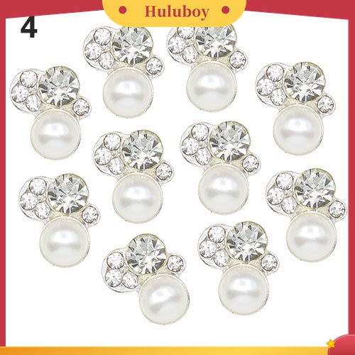 Huluboy Huluboy♡ 10pcs Stiker Kristal Berlian Imitasi Bahan Alloy Untuk Dekorasi Manicure DIY