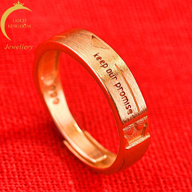 Goldkingdom Perhiasan Fashion Emas Asli Kadar 375 Bangkok Aksesoris Ready Stock Menjaga Janji Kita Cinta Hidup Cincin Berlapis Emas Pertunangan Adjustable Wanita Cincin