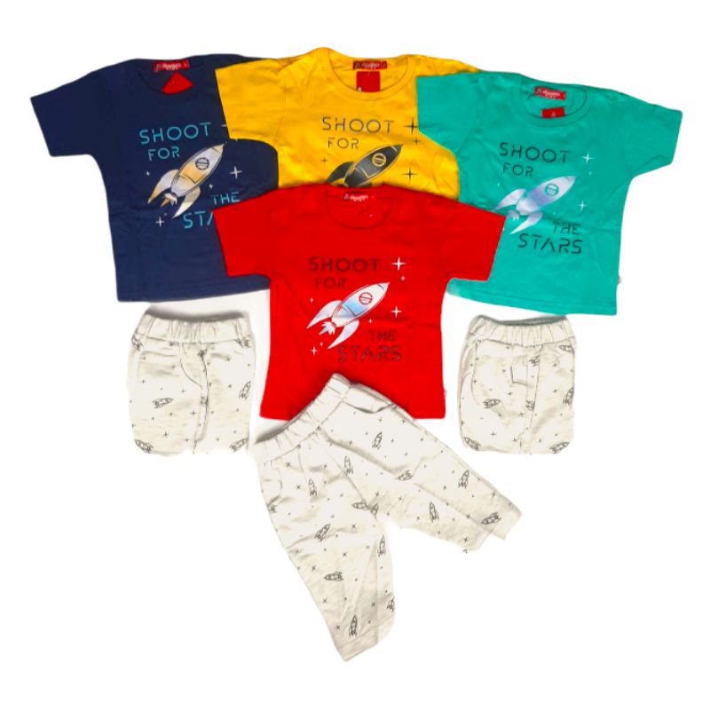 00026 Domino Setelan Kaos Celana Anak Usia 0-2 Tahun