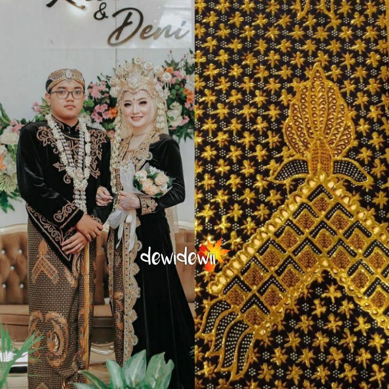 Sepasang Jarik Pengantin Wiru INSTAN, Motif Truntum manggar