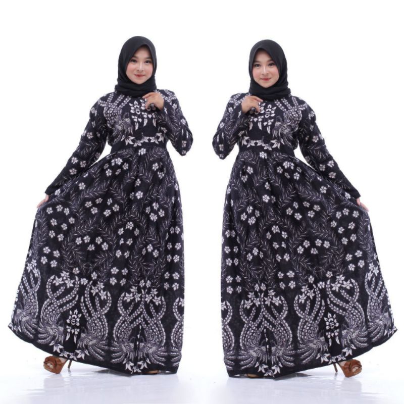 Gamis Vihan Batik Solo Fashion Wanita Gamis Batik Modern Dress Batik Kombinasi Ori By SVJ