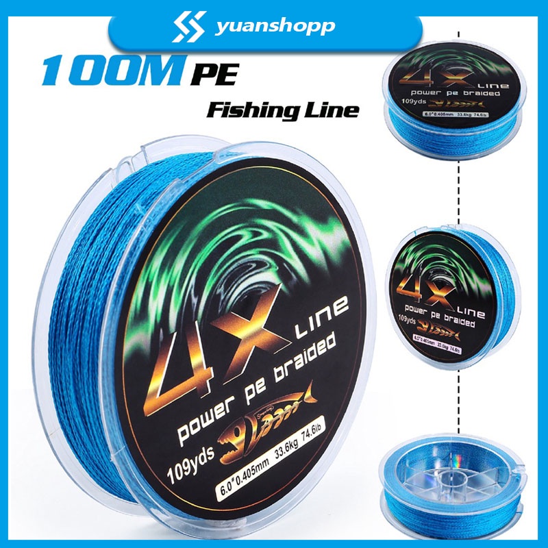 100M PE Fishing Line X4 Senar Pancing 100M 109YDS Braided Fishing Lines 4 Strands senar pancing kuat dan anti keriting