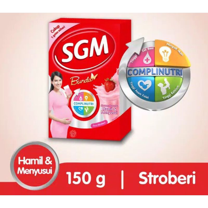 

SGM Bunda Complinutri Stoberi Susu Bubuk Khusus Ibu Hamil & Menyusui 150g/susu hamil/susu sgm