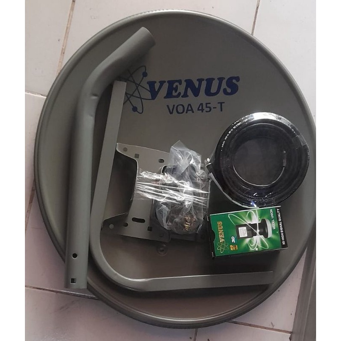 Paket Dish Odu 45 cm Venus + Lnb Venus + kabel RG6 2F 15 mtr