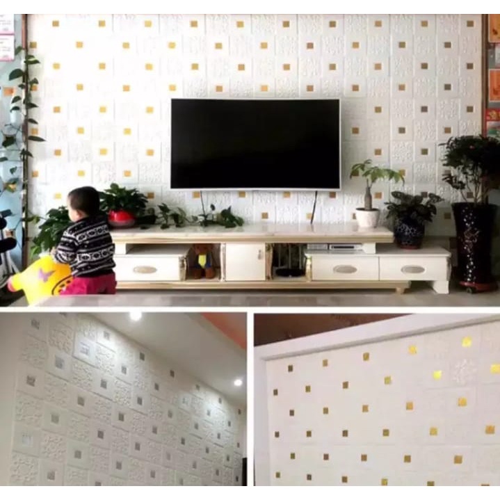 WALLPAPER DINDING BATIK 3D FOAM // 70X70CM TERMURAH !!!-3