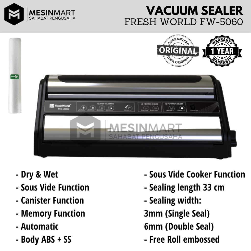 Vacuum Sealer Pengemas Vakum Komersial FRESH WORLD FW-5060