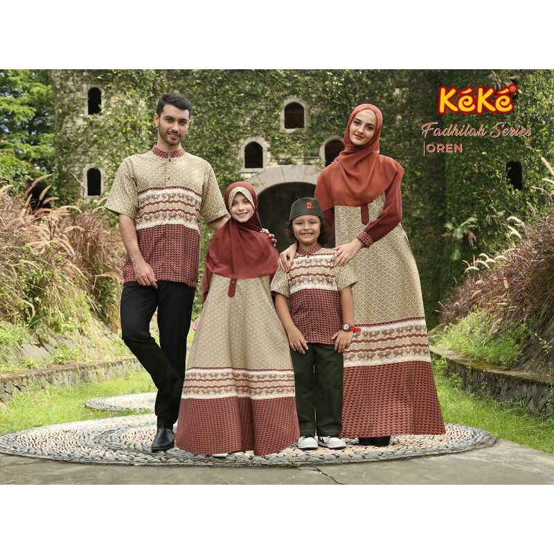 Baju Sarimbit Keluarga Seragam Kondangan Muslim terbaru Adeeva SRK 07 Terracotta