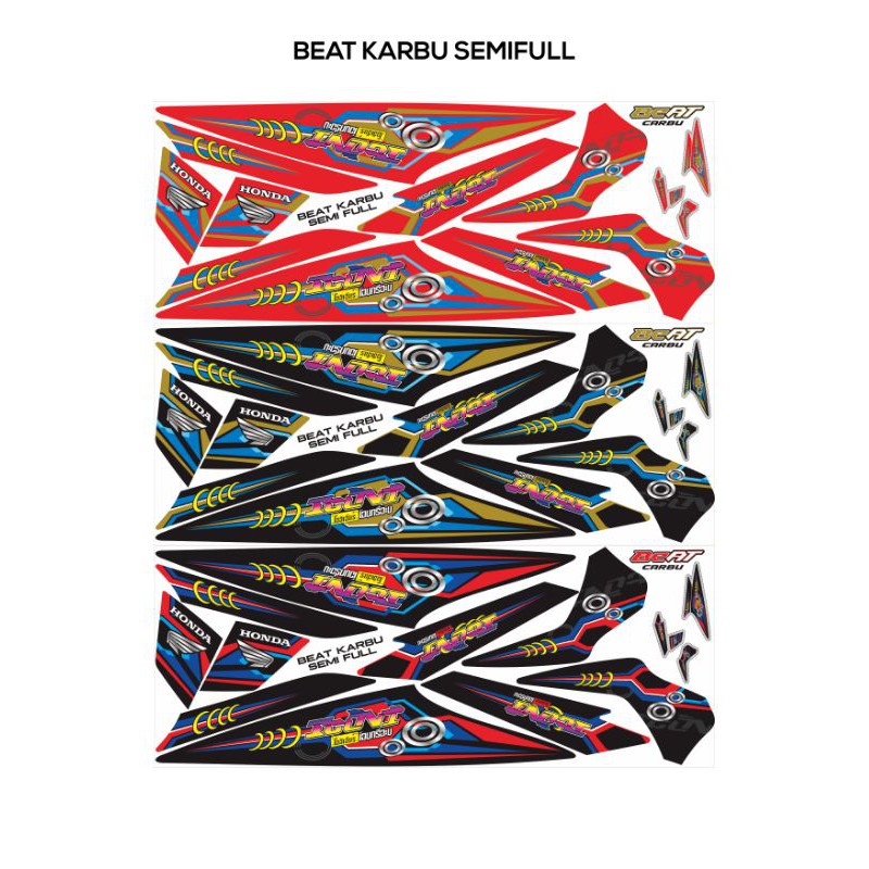 STRIPING STICKER STIKER MOTOR BEAT CARBU/KARBU THAILAND