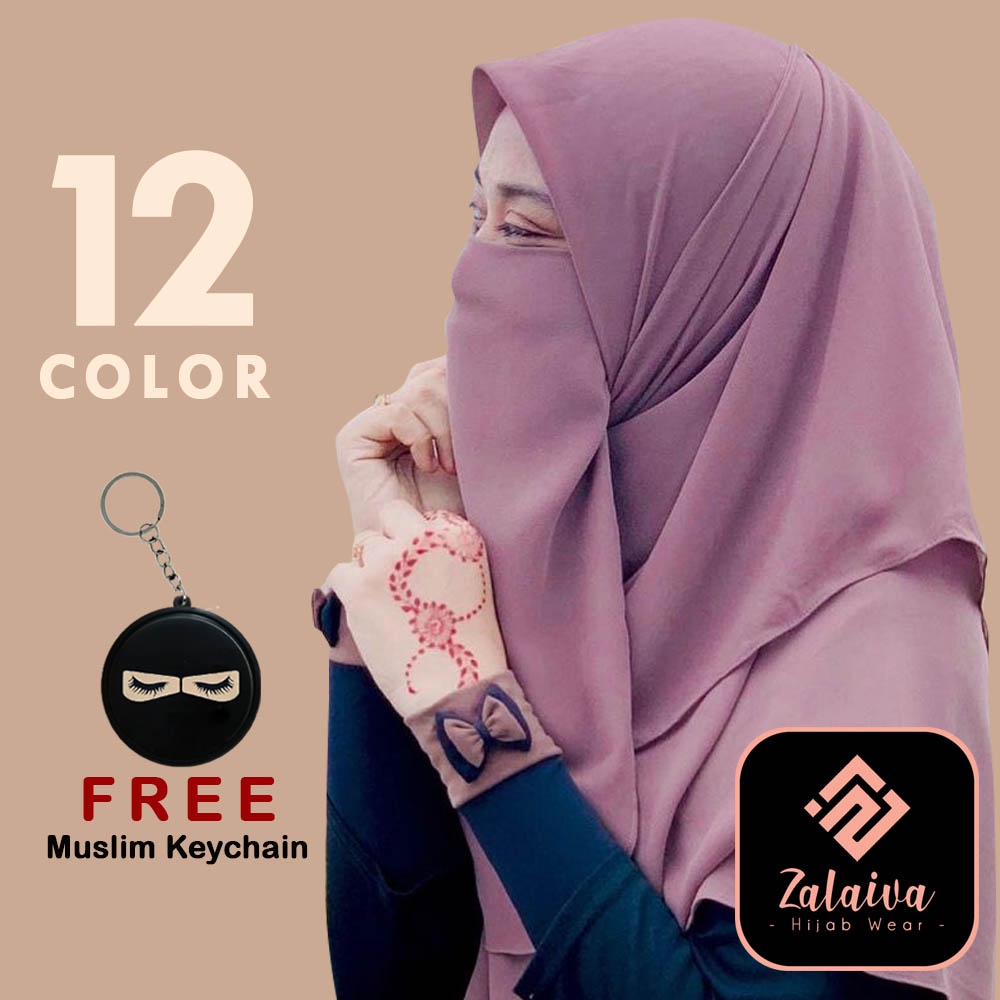 Niqab Cadar Tali 2 Layer Tanpa Jahitan Bawah Mata Premium