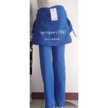 celana senam zumbo/aerobic zumbo/celana senam wanita/celana rok kantong wanita/celana olahraga/cbr rok kantong/bawahan olahraga/celana panjang/celana panjang rok/cod/bayar di tempat/terlaris/siap di kirim/populer-Biru elektrik