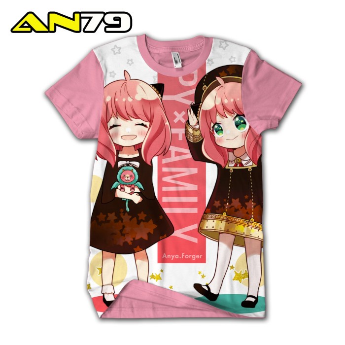 Baju Kaos Anime Anya Forger karakter Spy X Family Baju 3D Atasan Anak Pakaian motif kartun