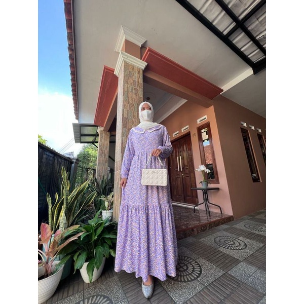 NADHIRA DRESS [TERLARIS] | GAMIS CANTIK | GAMIS RAYON ADEM | GAMIS MOTIF BUNGA KECIL | GAMIS RENDA K