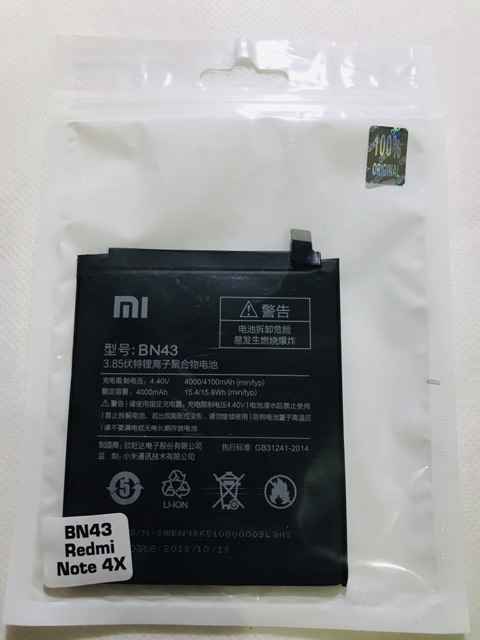 BATERAI/BATRE BN43 XIAOMI REDMI NOTE 4X ORIGINAL