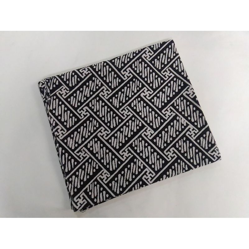 Kain batik cap sewarna Jogja motif kerton hitam