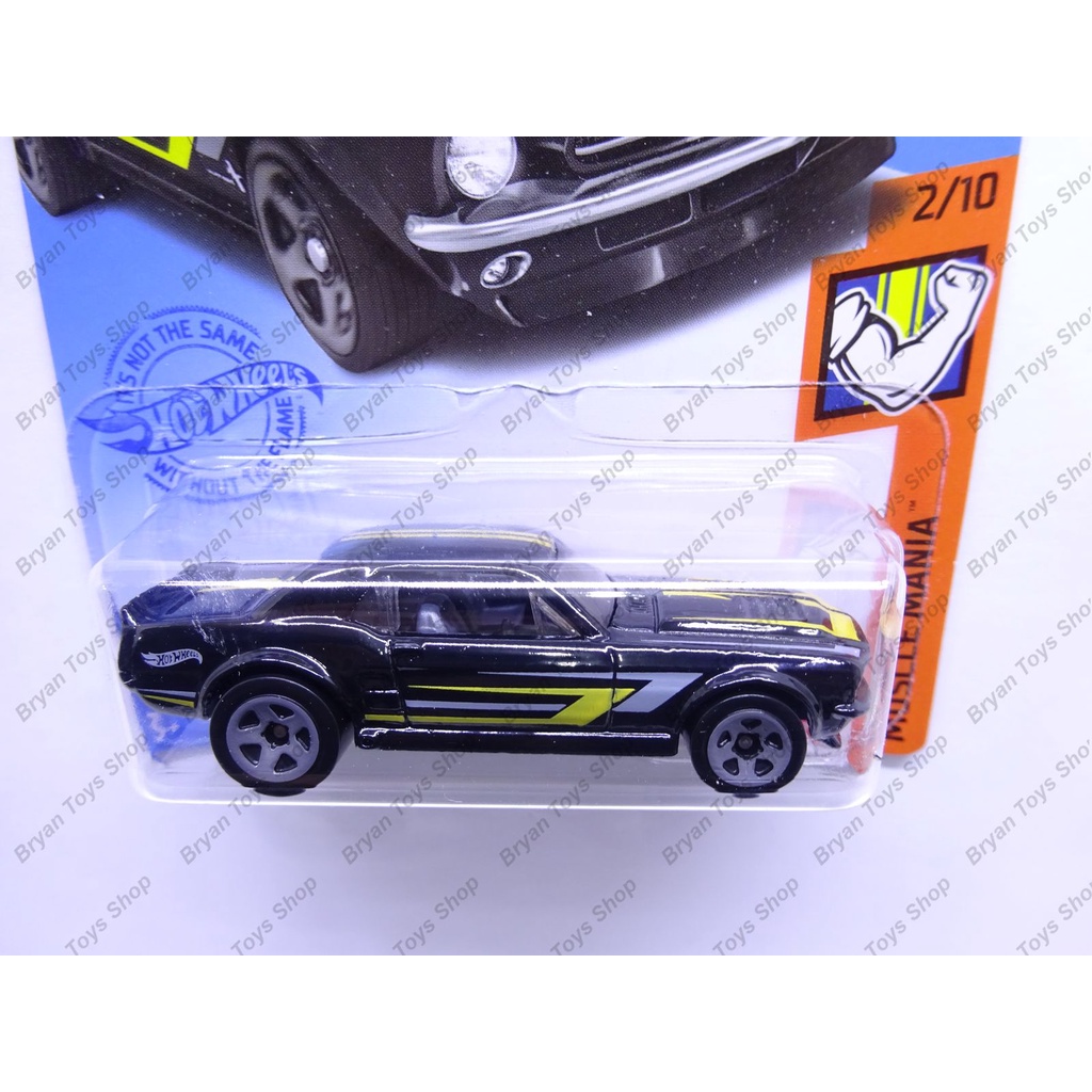 Hot Wheels 67 Ford Mustang Coupe Hitam Strip Kuning