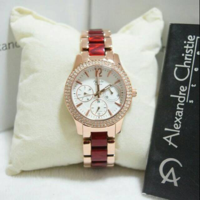 Alexandre Christie AC 2463 Rose Gold Red