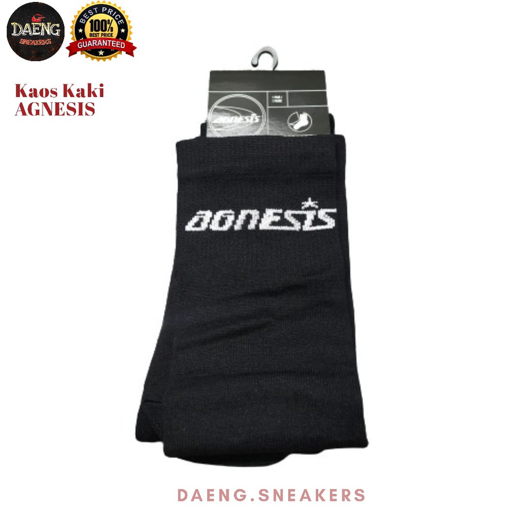[PROMO] Kaos Kaki Panjang Futsal Sepak Bola Hitam Polos AGNESIS Original  Bahan Tebal Murah Obral