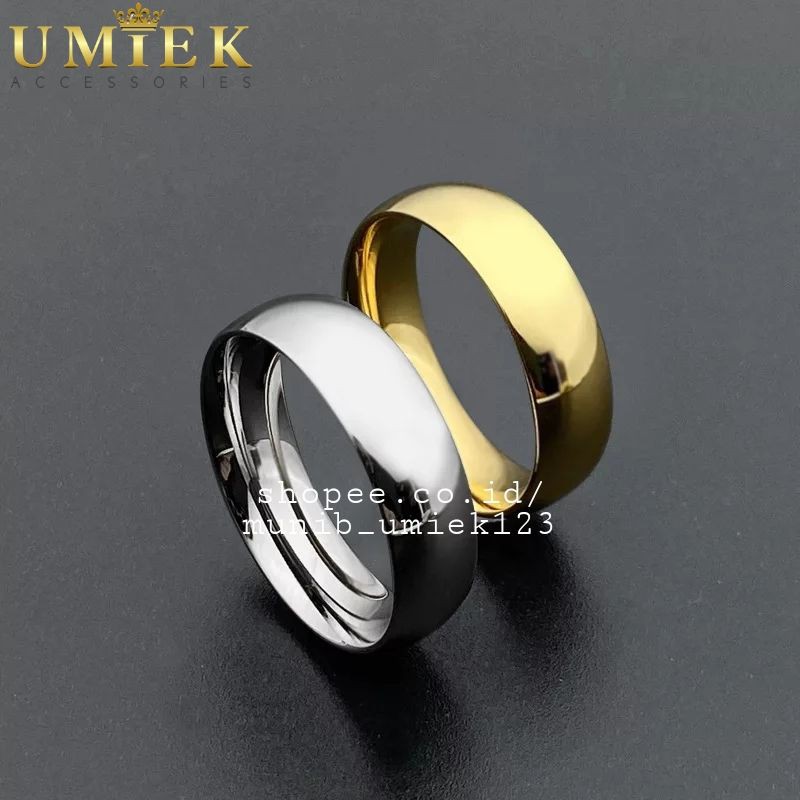 Cincin Titanium emas gold silver putih Pria Wanita cowok cewek Couple tunangan nikah asli original
