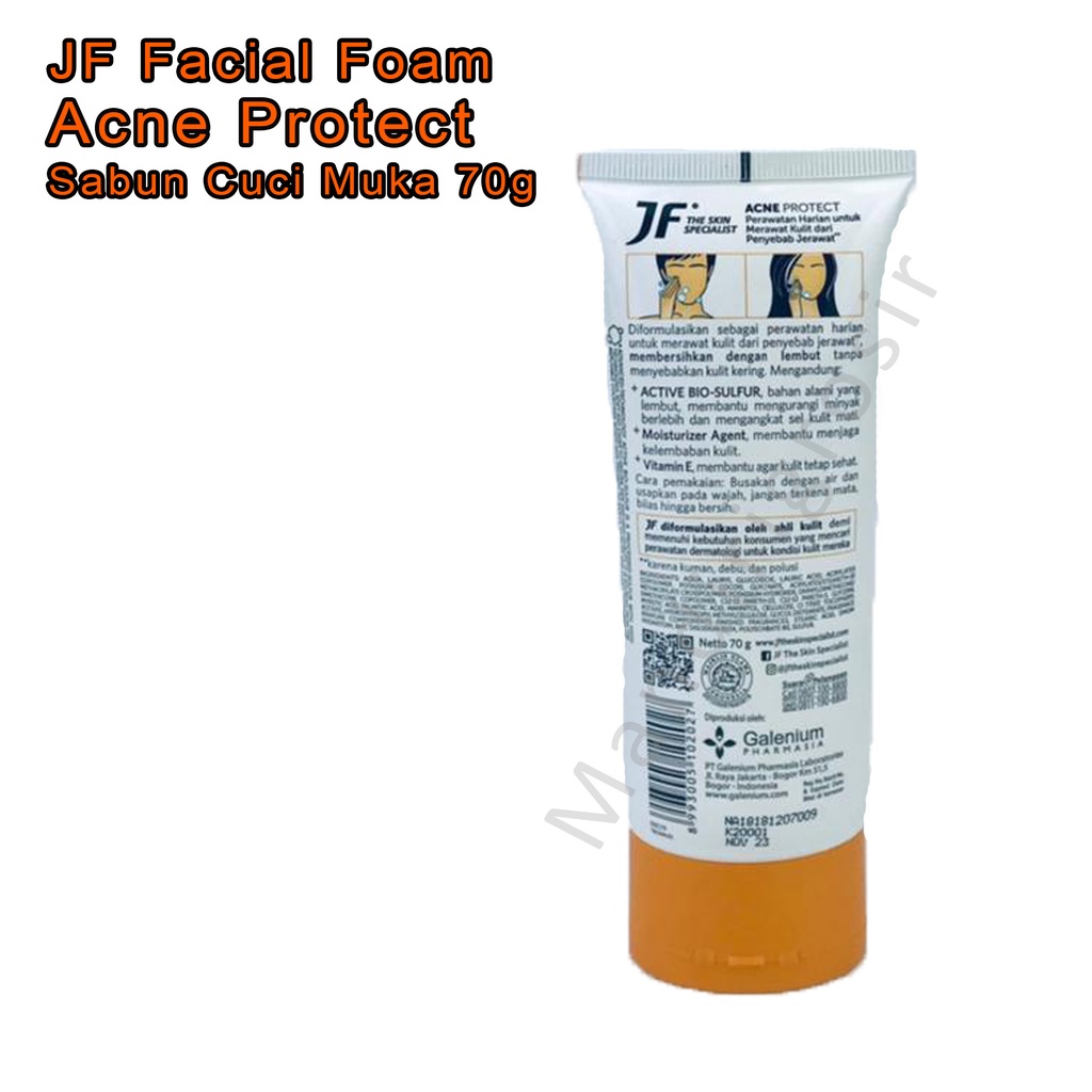 Acne Protect * JF Facial Foam * Sabun Pencuci Muka * 70g