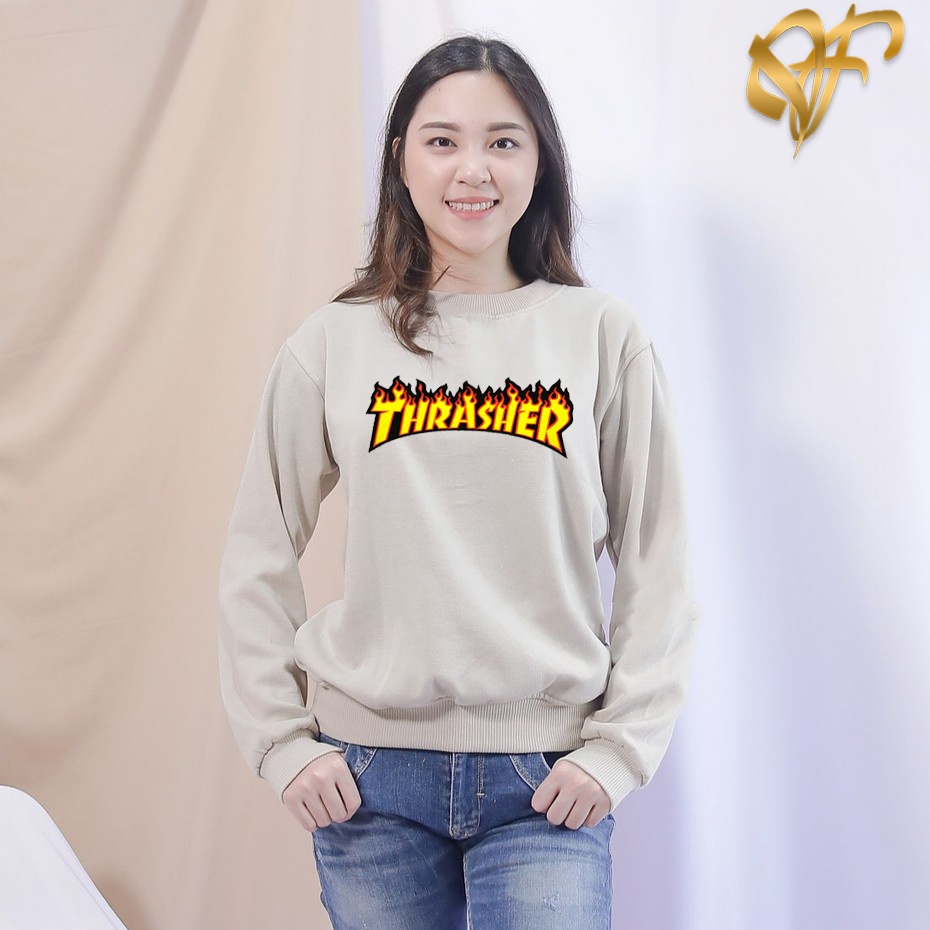 🅳🅵 Sweater Thrasher Iconic | Sweater Wanita &amp; Pria Hits | Dhea Fashion