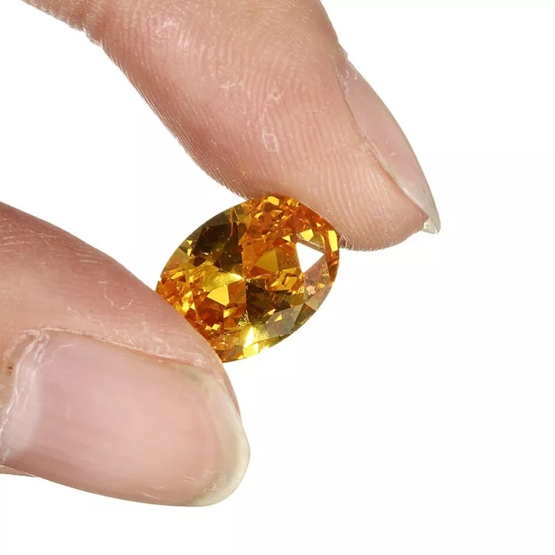 Batu safir yellow permata bentuk oval