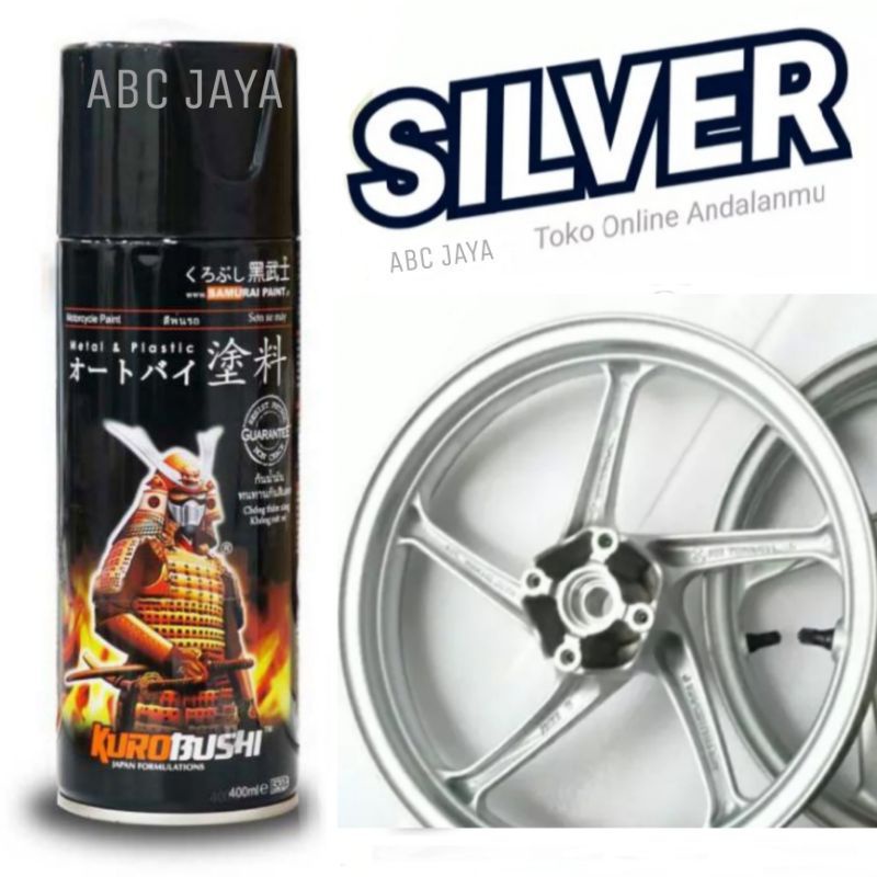 Pilok Pylox Cat Semprot Samurai Silver 124 400ml Silfer Mengkilap Abu