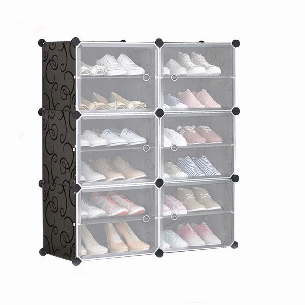 Rak Sepatu Tertutup Anti Debu Shoe Storage Boxes Minimalis 4 /6/8 Susun