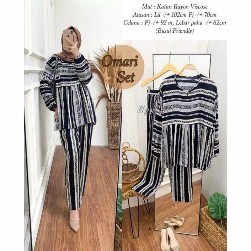 Omari Setelan Tunik Fit to XL Rayon