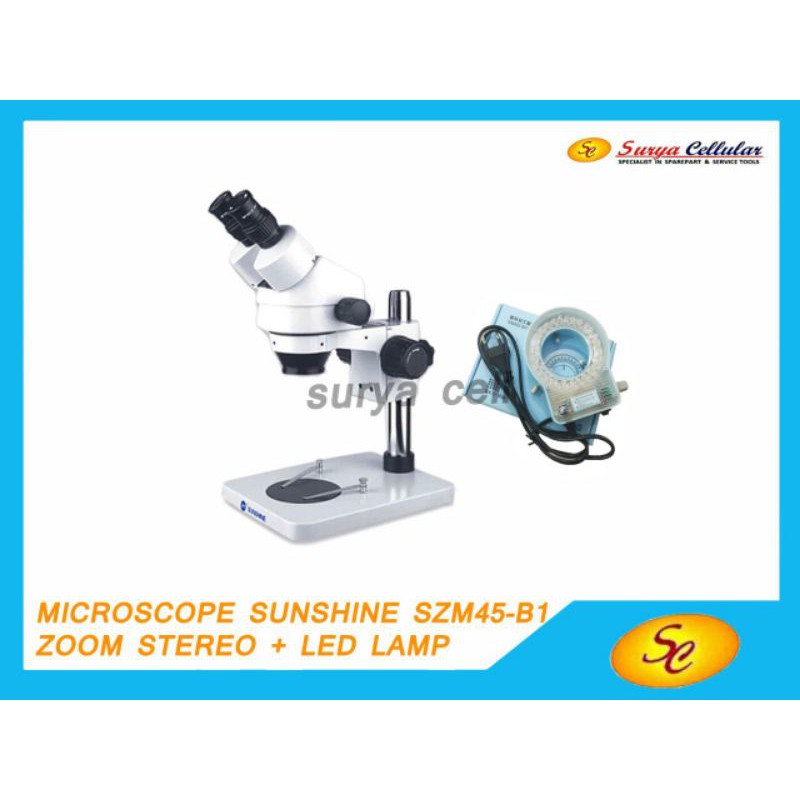 MICROSCOPE BINOCULAR SUNSHINE SZM45-B1 ZOOM STEREO+LED-LAMP